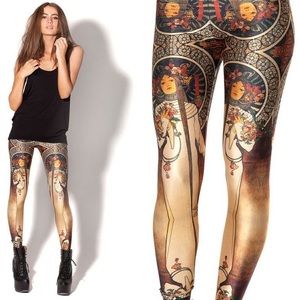 BlackMilk art nouveau gold leggings